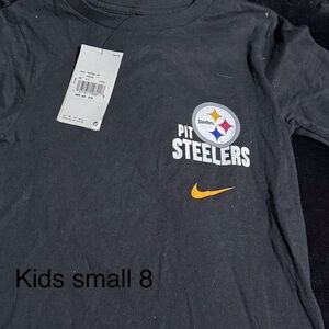 Nike Kids Pittsburgh Steelers Black T-Shirt NWT Size Small/8